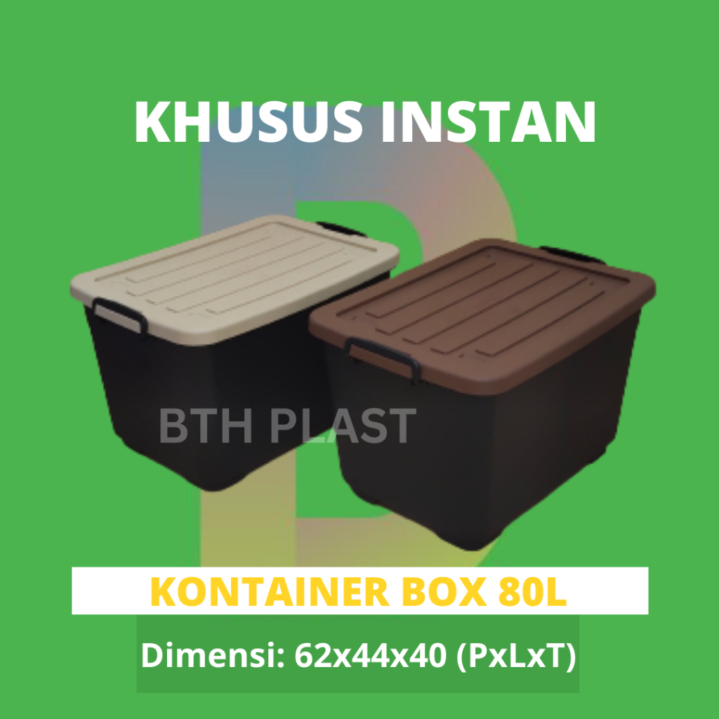 BOX KONTAINER 80L LITER + RODA / Kontainer Box Besar / Container Box Plastik / Tempat Penyimpanan