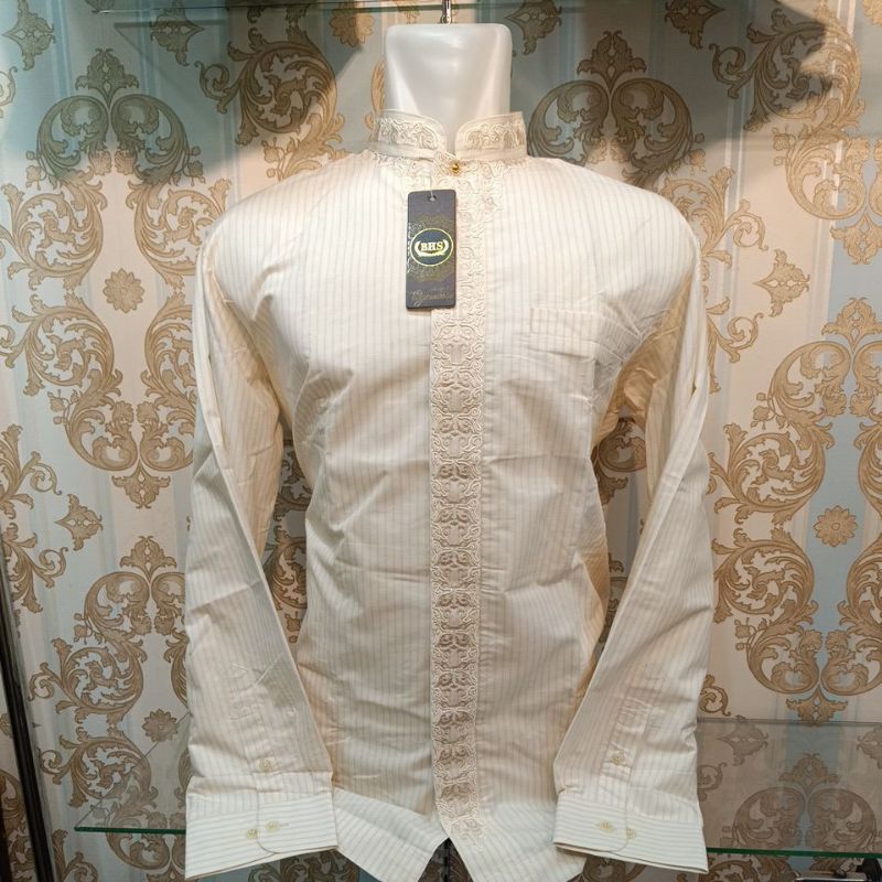 Baju Koko BHS Signature Gold Warna Krem Lengan Panjang