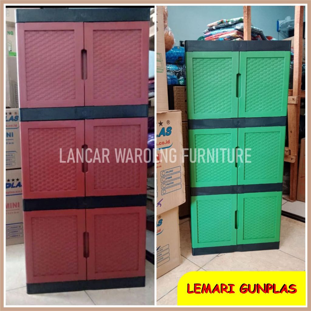 LEMARI PAKAIAN PLASTIK GUNPLAS | LEMARI BAJU 3 SUSUN