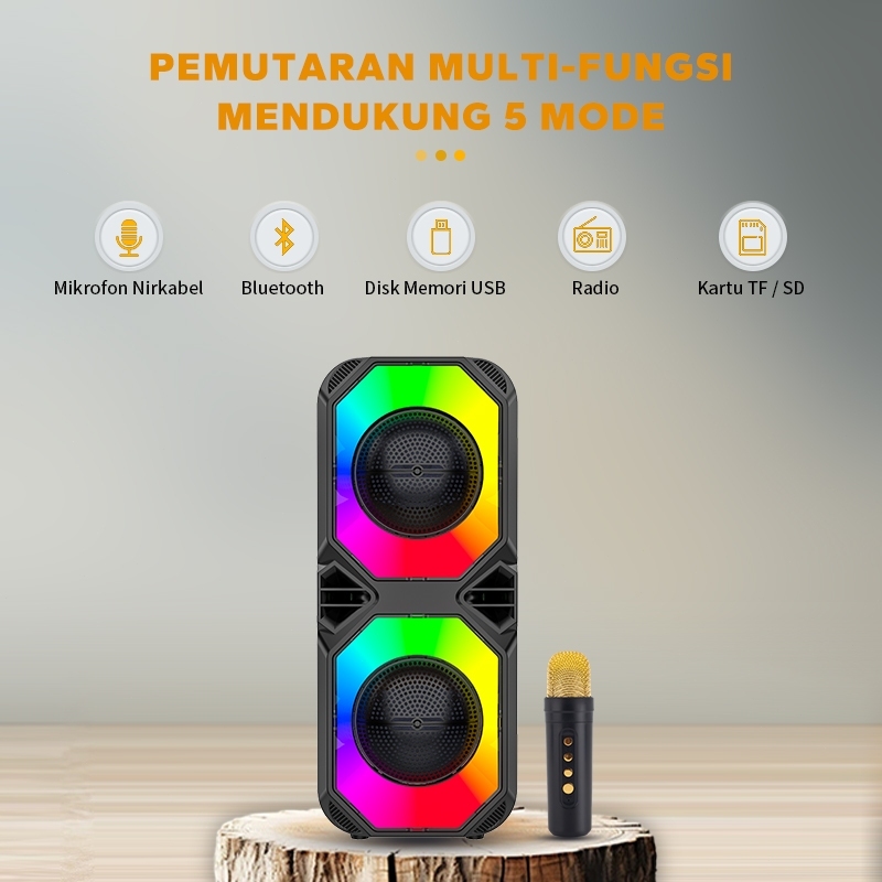 【PRO MAX BASS】Speaker Bluetooth Karaoke Besar Super Bass Polytron Portable 8 inch Advance Wireless 1