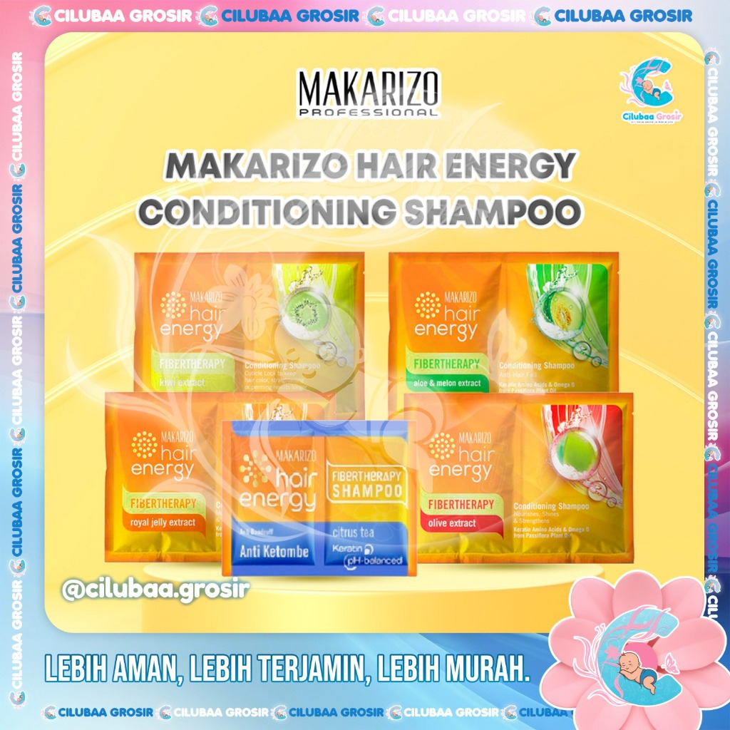 Makarizo Hair Energy Conditioning Shampoo Fibertherapy Sachet 9ML BPOM