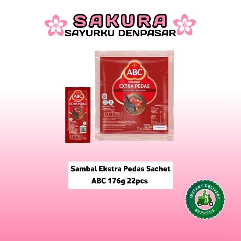 

Saus Sambal Ekstra Pedas Sachet ABC 176g 22pcs - SAKURA