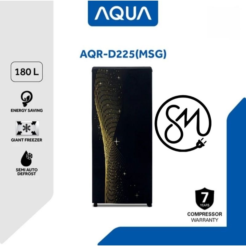 Kulkas Aqua 1 pintu AQR-D225 MSG MSB 180 L Giant Freezer