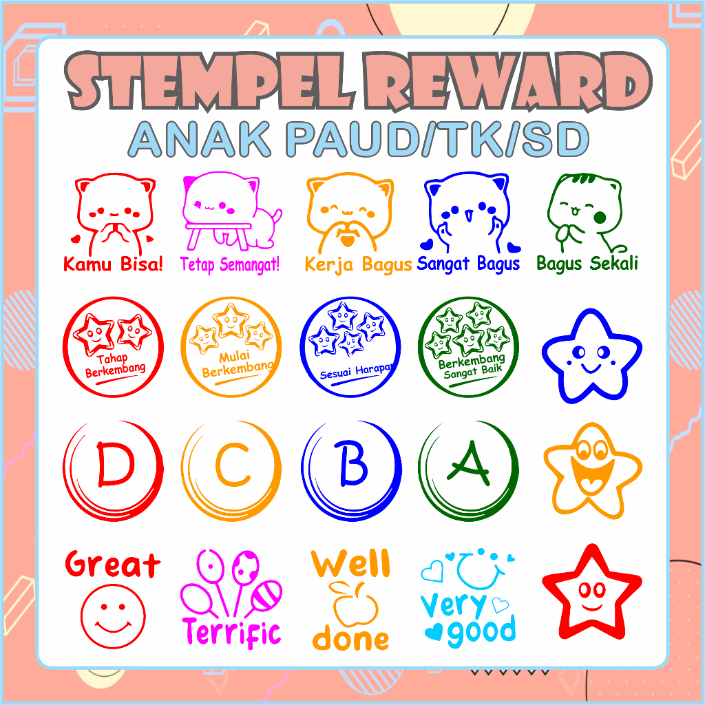 

Stempel Nilai Guru REWARD / PAUD / TK / SD / Home Schooling