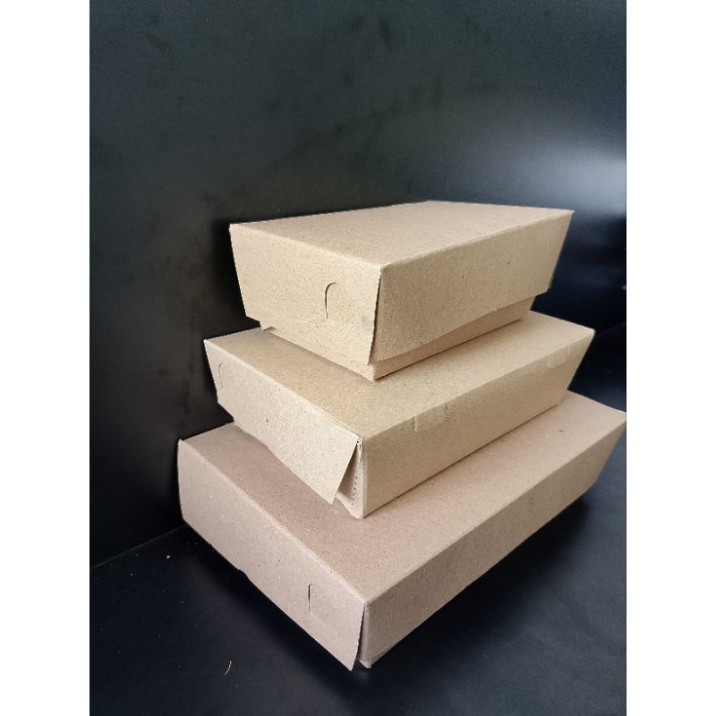 ECO KRAFT LUNCH BOX ( S, M, L ) / PAPER LUNCH BOX COKLAT LAMINATED