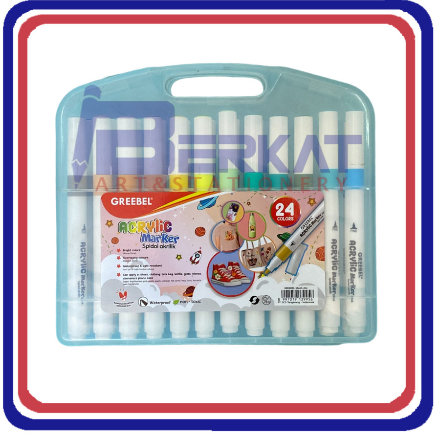 

GREEBEL Acrylic Marker / Spidol Sketsa Single Head 24 Warna