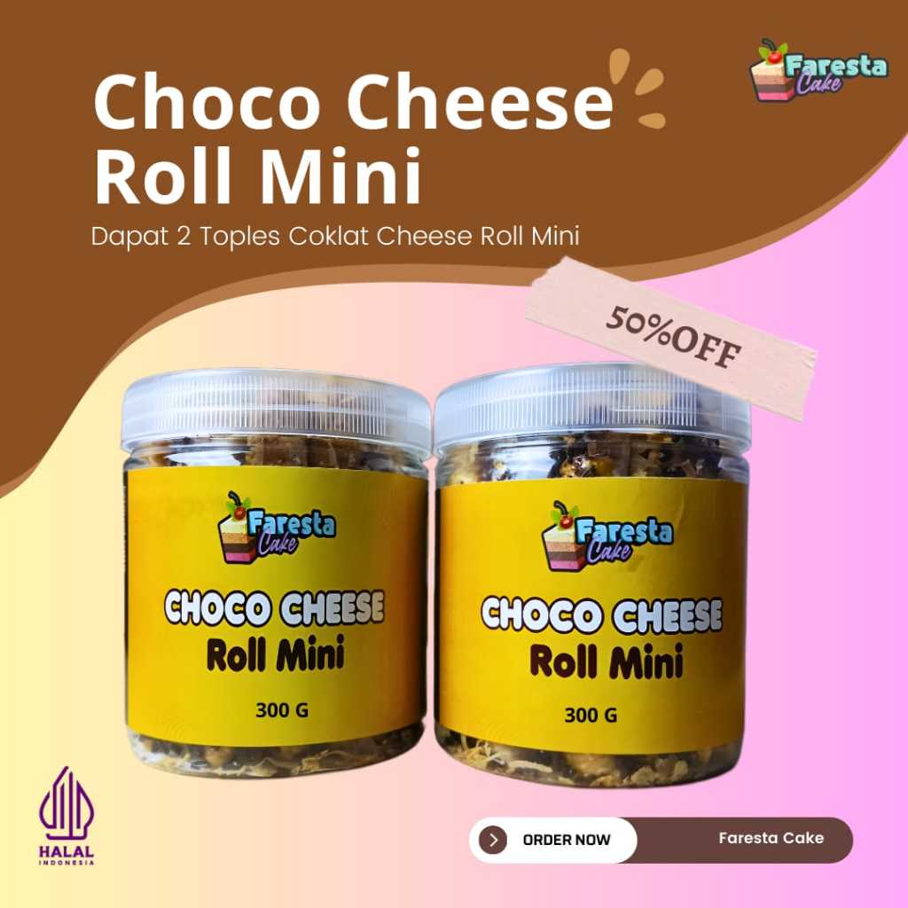 

Dapat 2 Toples Choco Cheese Roll Mini 300g