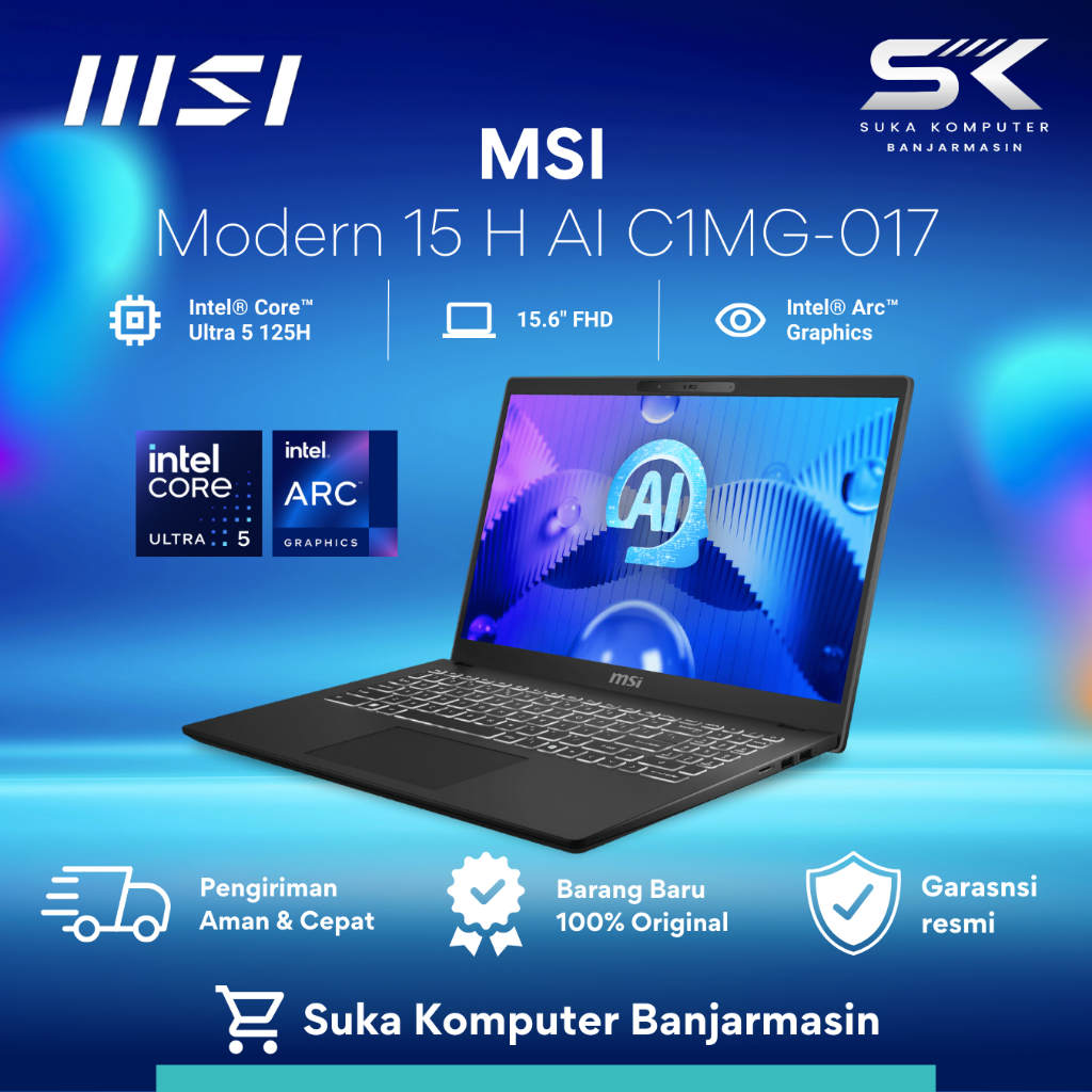MSI Modern 15 H AI C1MG-017 /Intel Ultra 5 125H/16GB/512GB SSD/W11+OHS