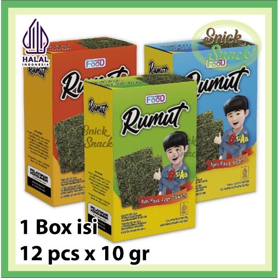 

Rumut Rumput Laut Jumbo Box isi 12 x 10 gr Rasa Ayam Bawang Udang Balado