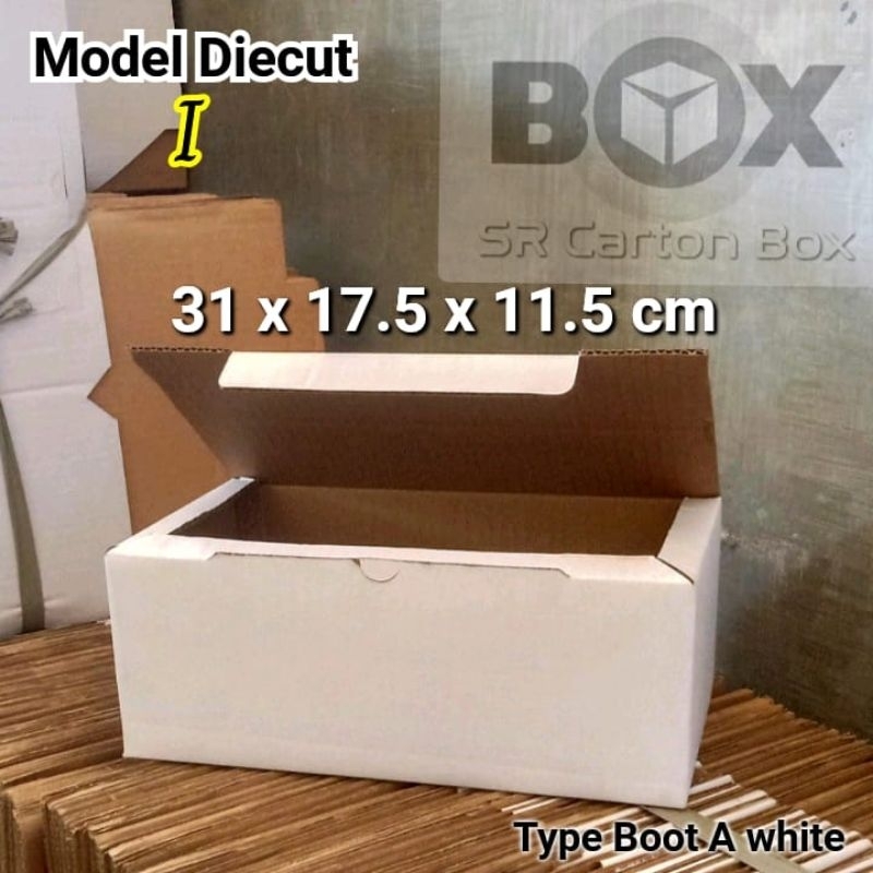 

Kardus Sepatu / Carton Box sepatu sandal / Packing Dus sepatu sandal / Kardus putih 31x17.5x11.5cm