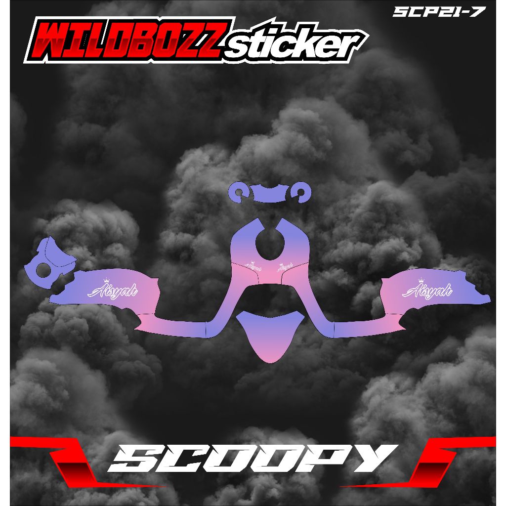 decal scoopy 2021 full body simpel keren (scp21-8) WILDBOZZ STICKER