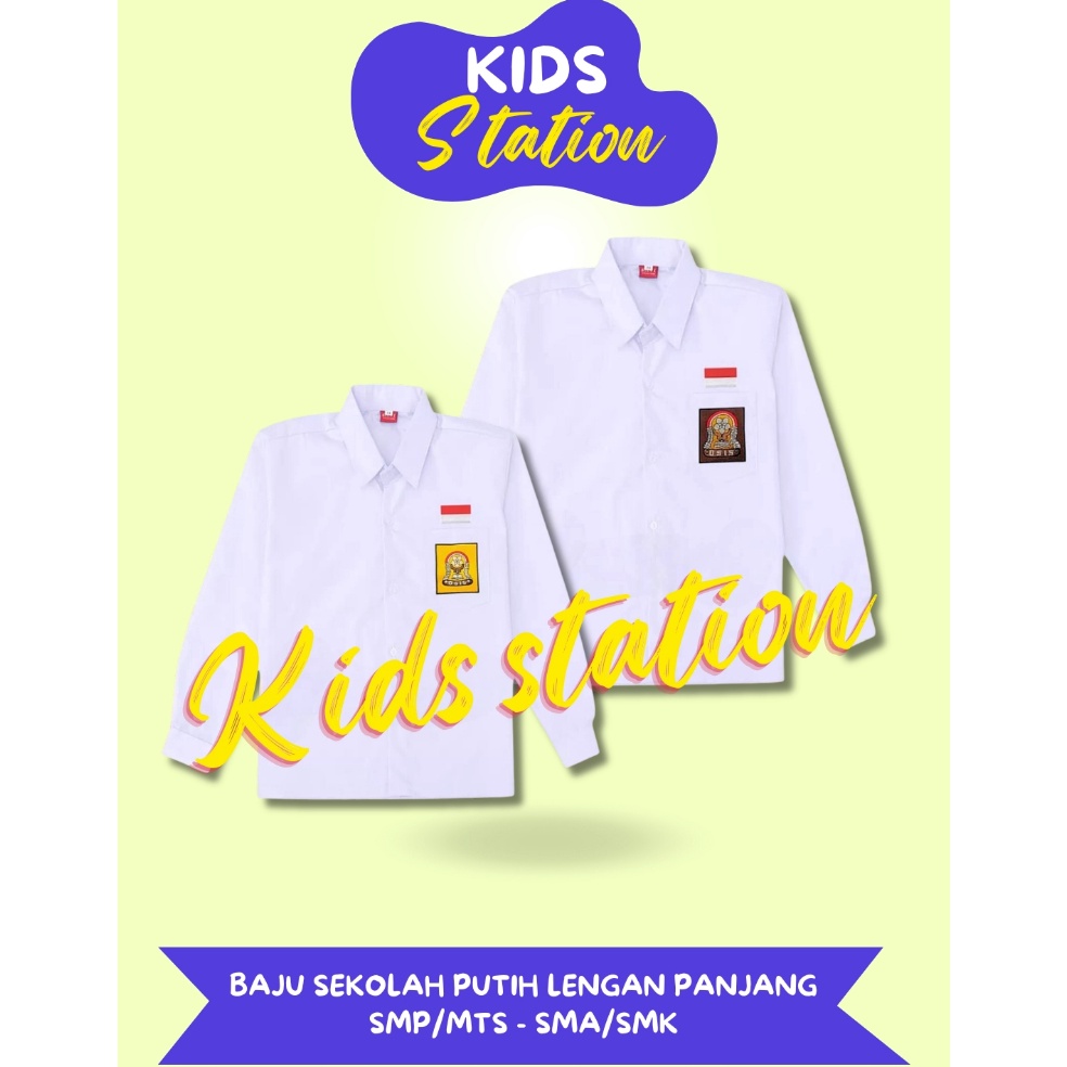 Muraaaahh Baju Seragam Sekolah OSIS Putih SMP SMA Lengan Panjang Anak Laki Laki Perempuan Wanita