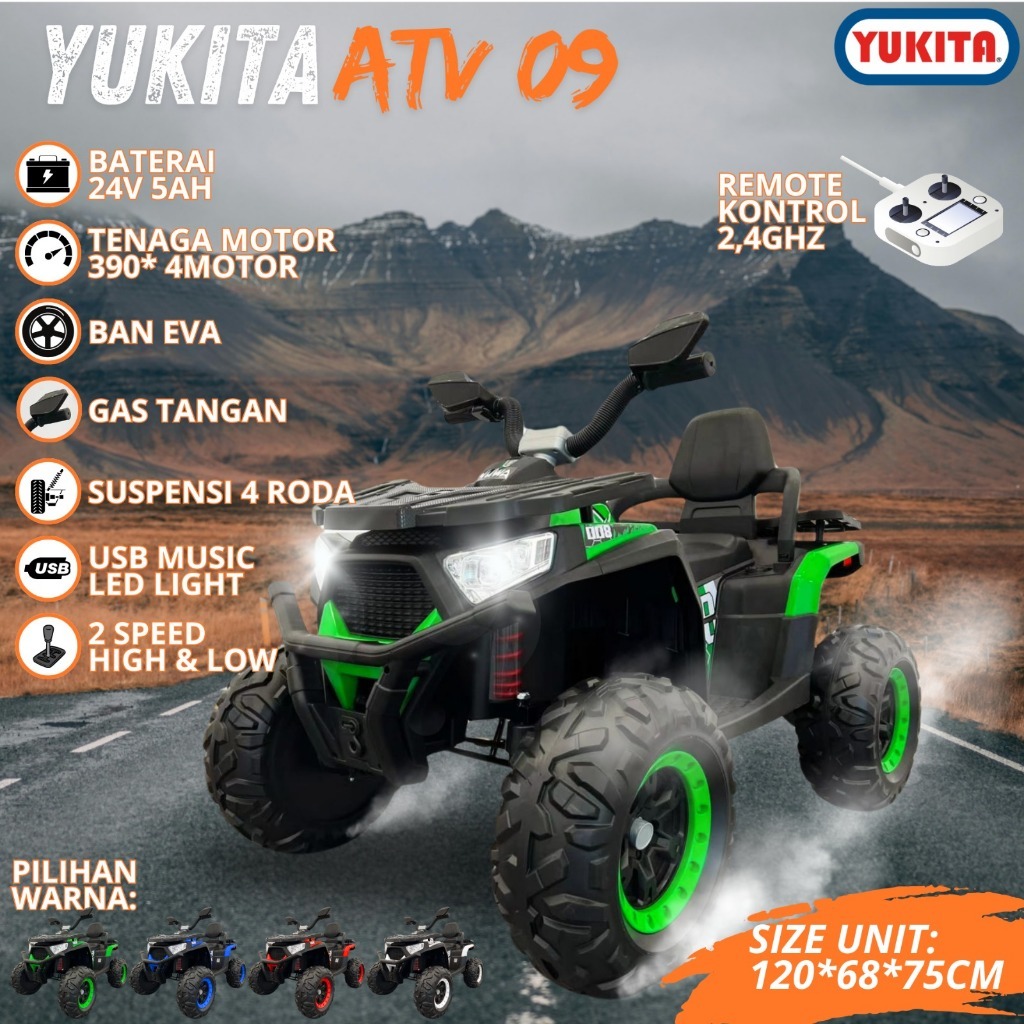 Mainan Motor ATV Aki Anak YUKITA ATV 09 PMB NUWA NW31 NW-31 NW 31 MOTOR ATV 4WD BAN KARET