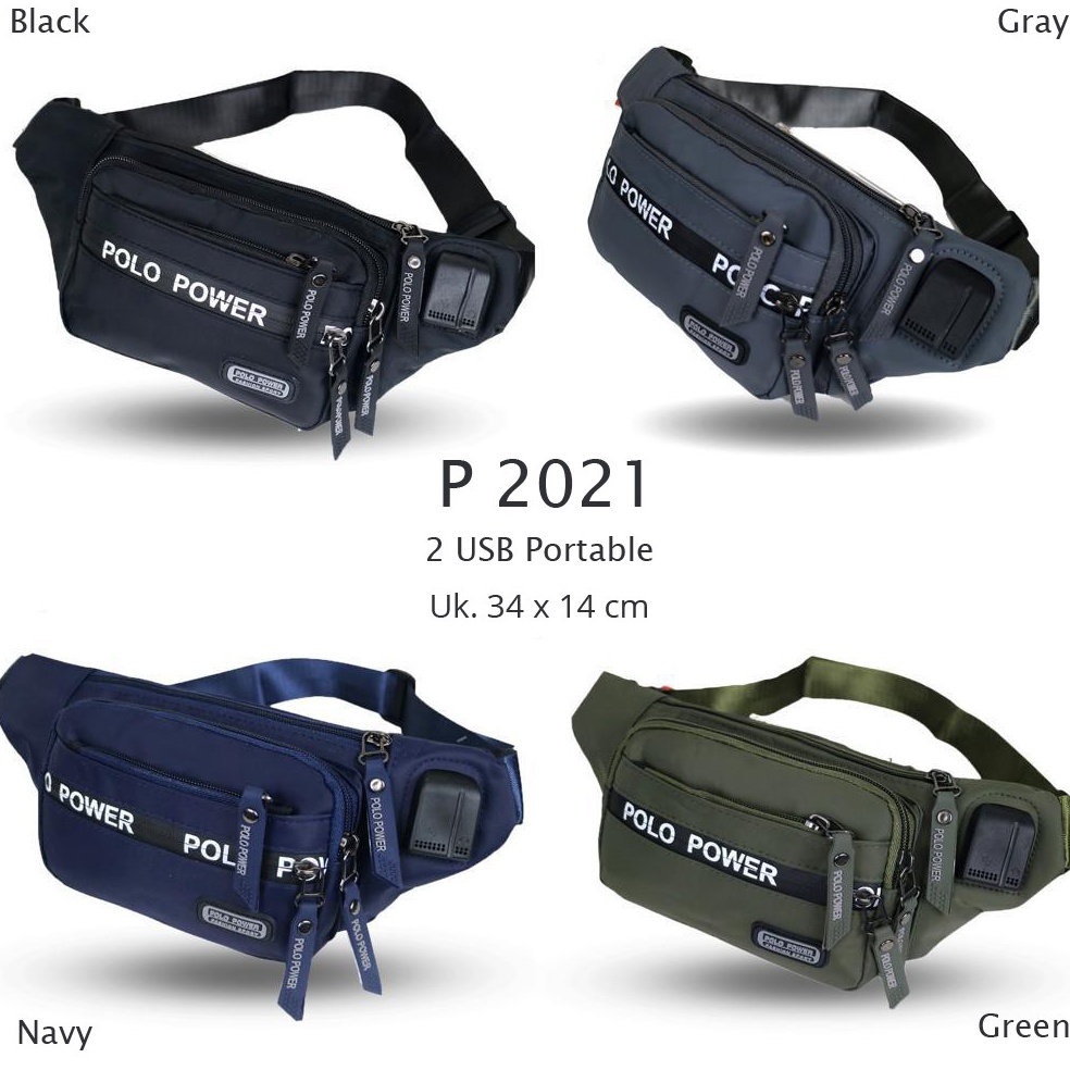 Harga Spesial Tas Pinggang Pria Waist bag Polo Power Original Tas Slempang Trendy Waterproof Dual US