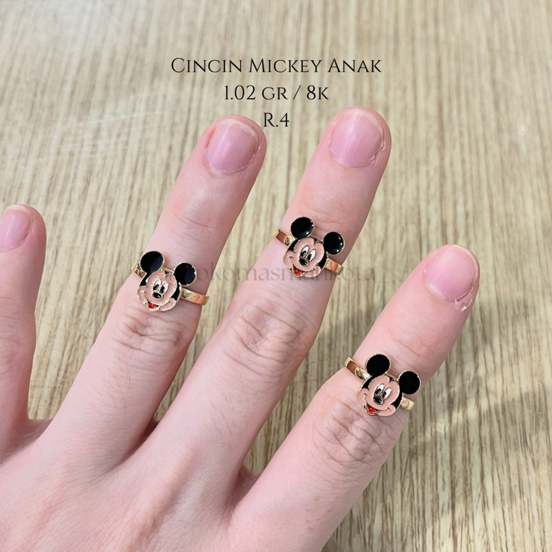 CINCIN MICKEY MOUSE ANAK UBS EMAS ASLI 8K
