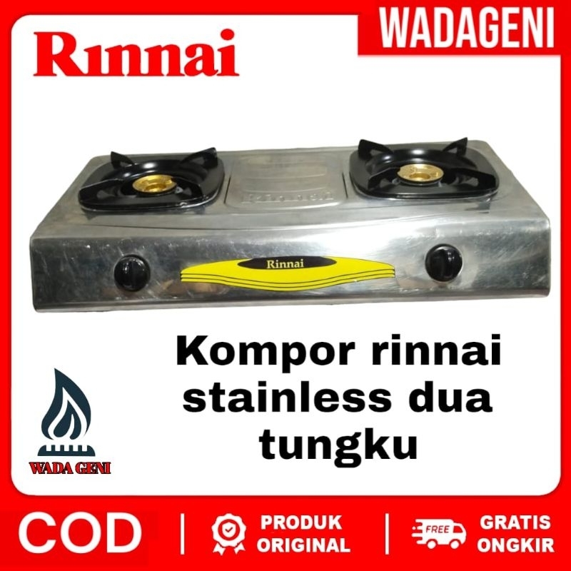 KOMPOR GAS DUA TUNGKU/KOMPOR GAS RINNAI/KOMPOR DUA TUNGKU Murah stainless