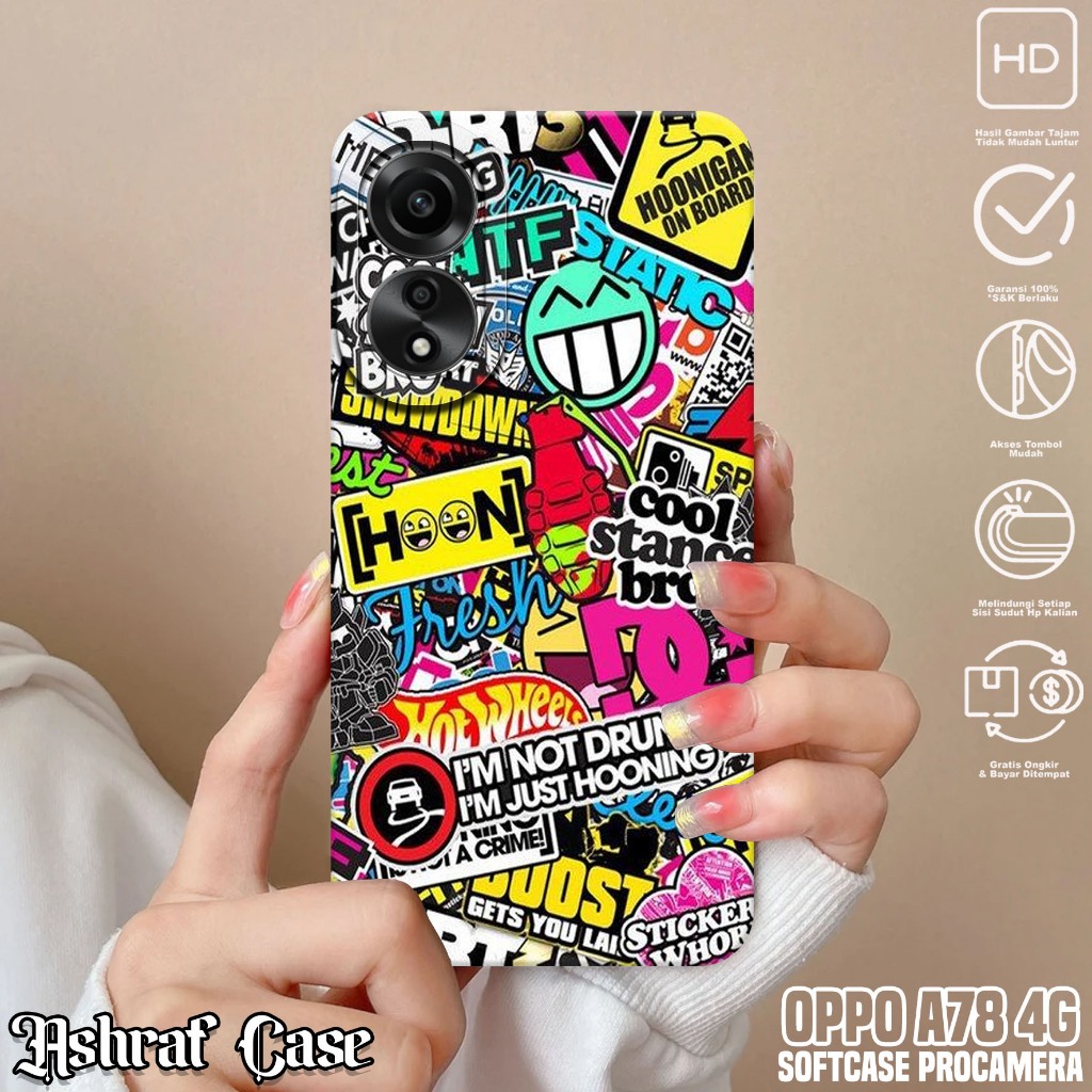 Case OPPO A78 4G - Casing Hp OPPO A78 4G Motif GRAFF - Softcase Hp OPPO A78 4G - Silikon Hp OPPO A78