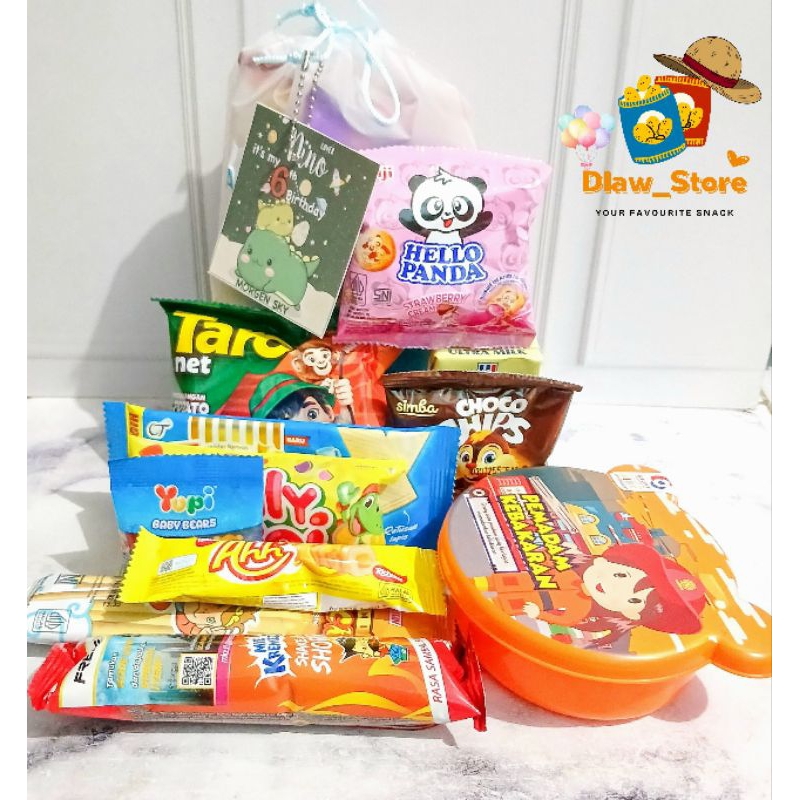 

Bingkisan Snack Ulang Tahun Paket Premium+Sovenir Hampers Ultah Anak