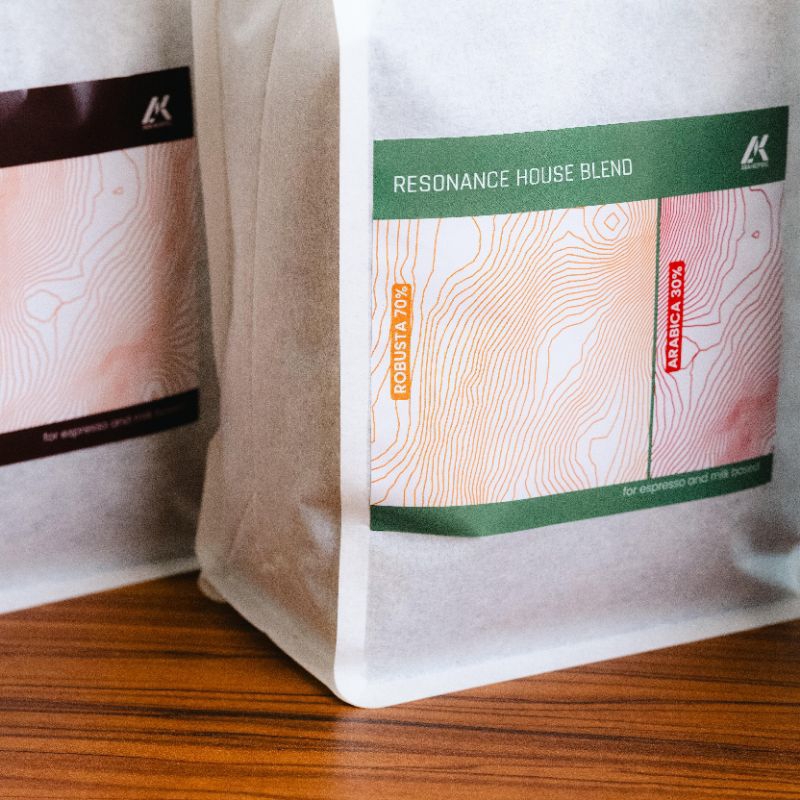 

Resonance House Blend 70:30 Arahkopirig Roasted Beans - Kopi Blend Robusta Arabica 1 Kg