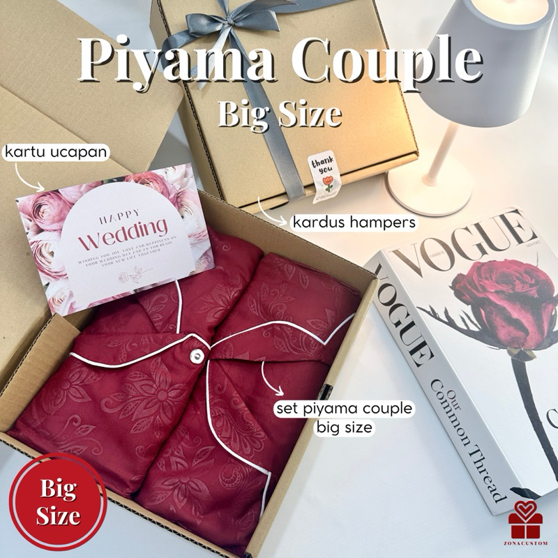 Hampers Wedding Piyama Couple Bigsize Set | Piyama Couple Jumbo |  Kado Pernikahan | Anniversary Pas