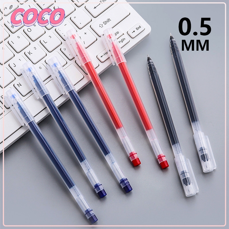 

Pena gel gaya sederhana pena gel biru/hitam/merah kapasitas besar 0.5mm - coco_market