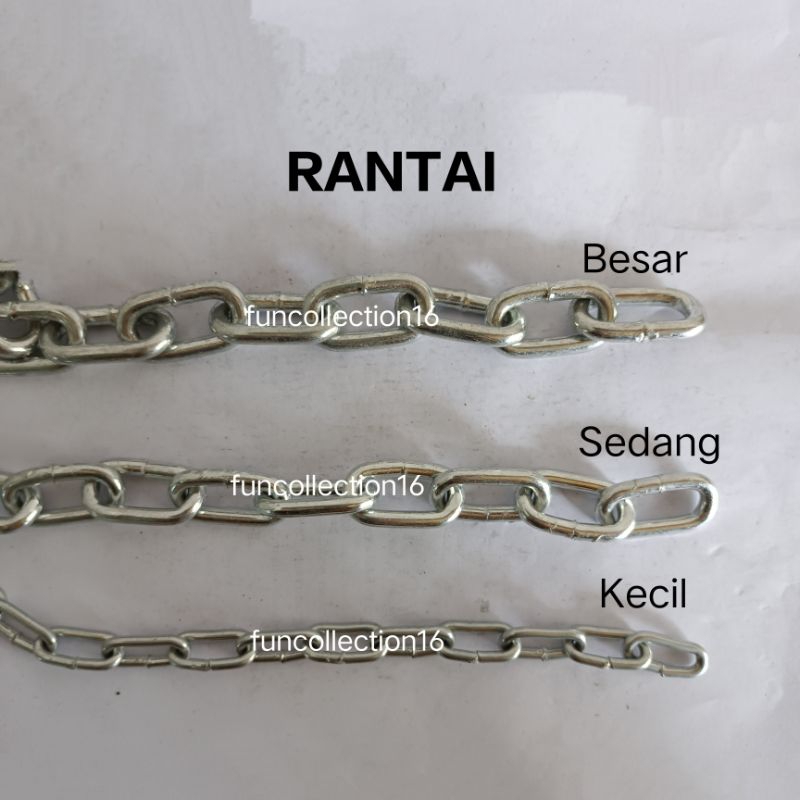 (1 2 3 Meter) TANPA GEMBOK - Rantai Besi Pagar Sepeda Motor