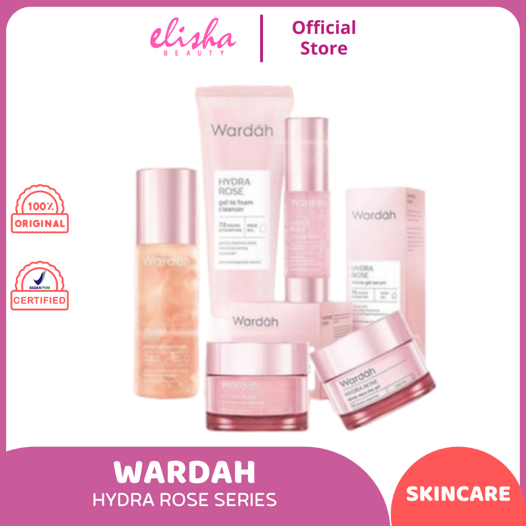 WARDAH HYDRA ROSE SKINCARE - Day & Night Cream/Toner/Facial Wash/Serum