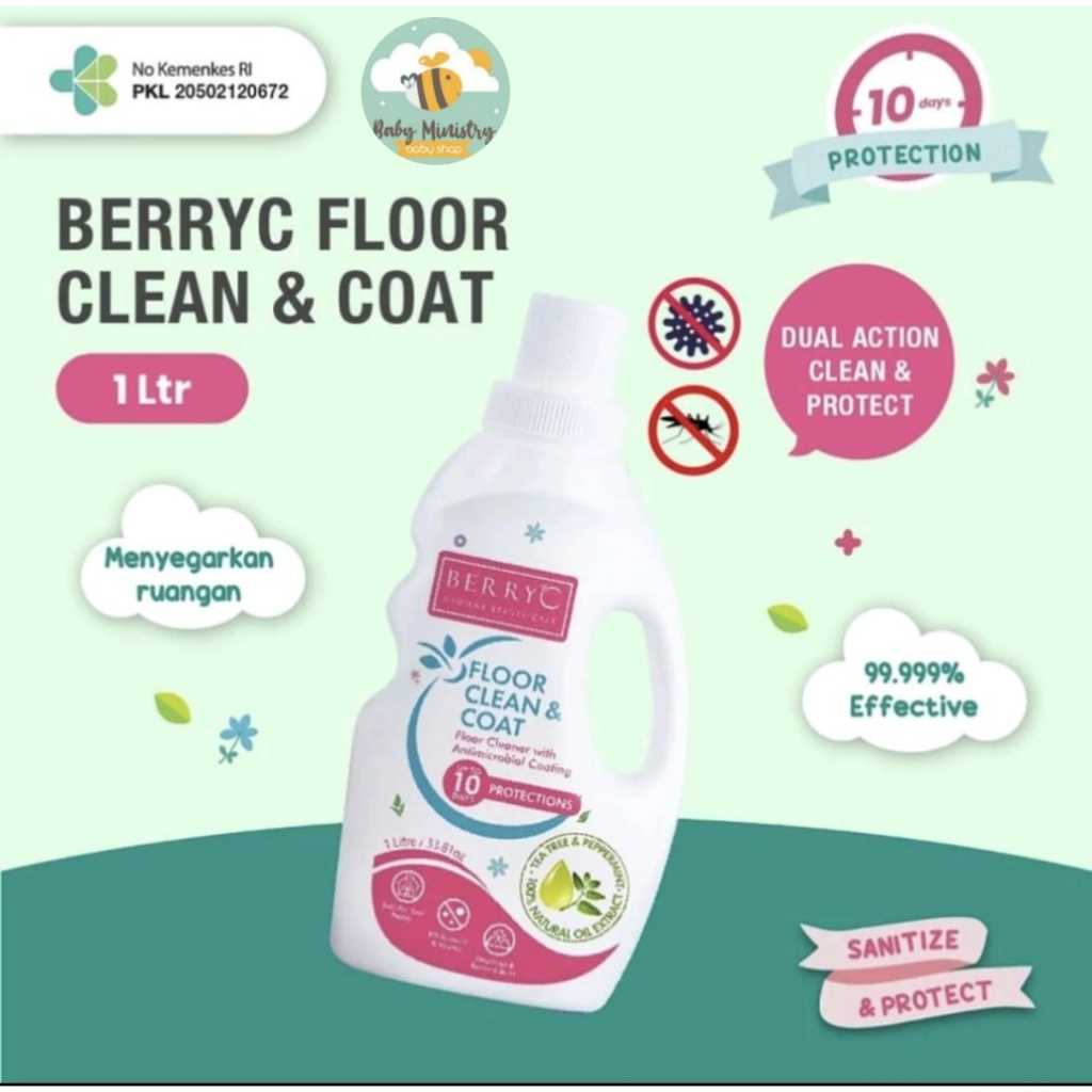 BerryC Floor Cleaner & Coat pembersih lantai 1 LITER  / robot / pewangi lantai / so klin lantai / wi