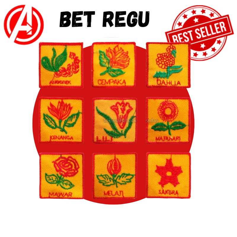 Bet Regu Pramuka Hewan dan tumbuhan Lengkap Bordir