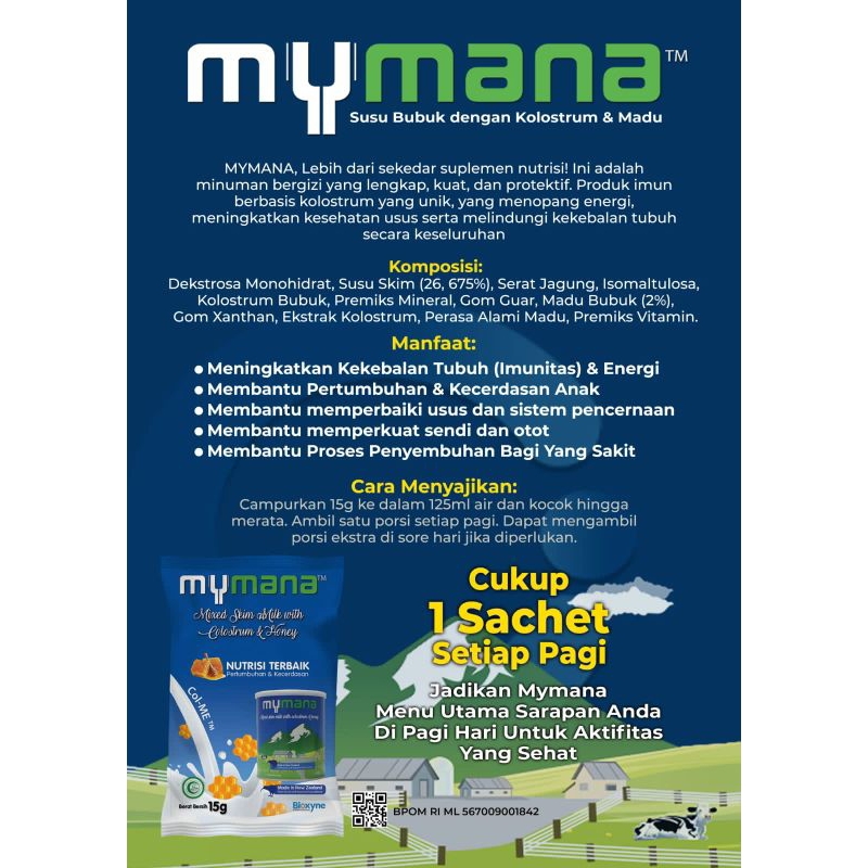 MYMANA susu bubuk dengan kolostum dan madu