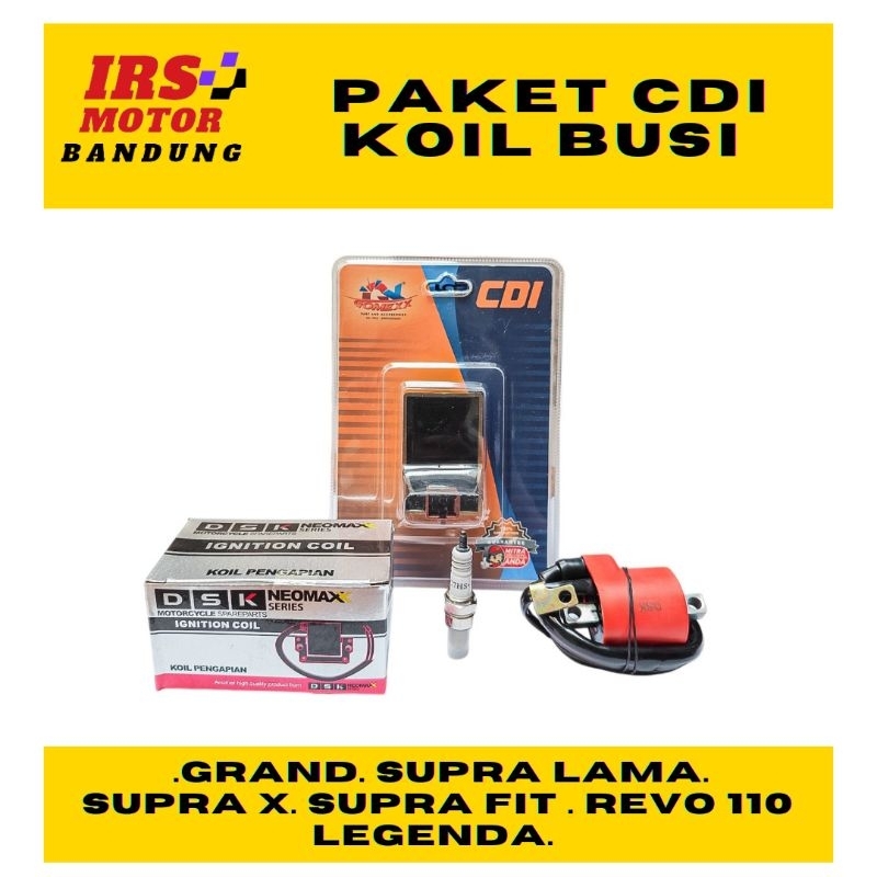 PAKET CDI KOIL BUSI RACING SUPRA GRAND LEGENDA SUPRA FIT LAMA NEW SUPRA X LAMA TENAGA MOTOR NAIK 20%