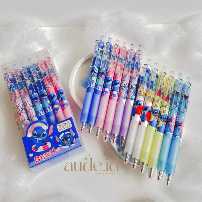 

AUDE - Pulpen Mekanik Stitch 1 Set Isi 12 Pcs | Pulpen Mekanik isi 6 Pcs | Pulpen Mekanik | Pulpen Karakter | Pulpen Stitch | Pulpen Sekolah | Pulpen Tinta Stich | Pulpen Premium