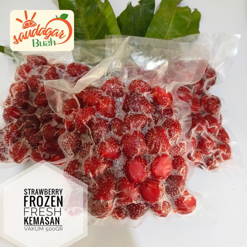BUAH STRAWBERRY FROZEN FRESH FULL DAGING BUAH