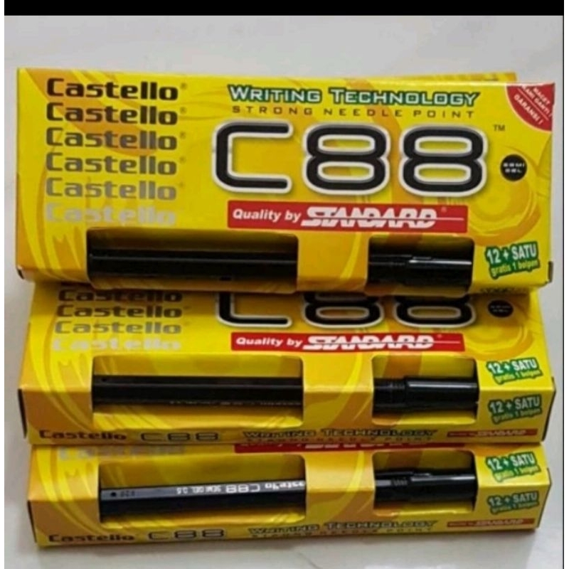 

bolpoin/pulpen/bolpen Standard C88 Warna Hitam Asli Standard 1pak isi 12 pcs +Garatis 1pcs