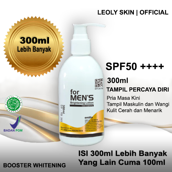 LOTION Untuk Pria 300 ml Pemutih Badan SPF50 Sun Screen Whitening Sun Blok