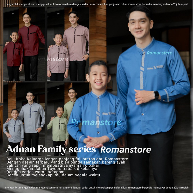Baju Koko Couple Ayah Anak Laki Laki Lengan Panjang Bahan Toyobo Import Terbaru 2026