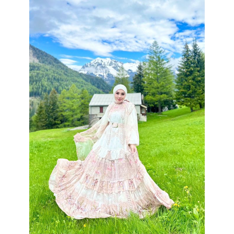DRESS TINGKAT FLOWER LONG CARDI BY SHELLASAUKIA ORIGINAL
