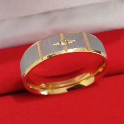 Cincin Pria Kawin Cincin Titanium Perhiasan Anti Karat & Anti Pudar