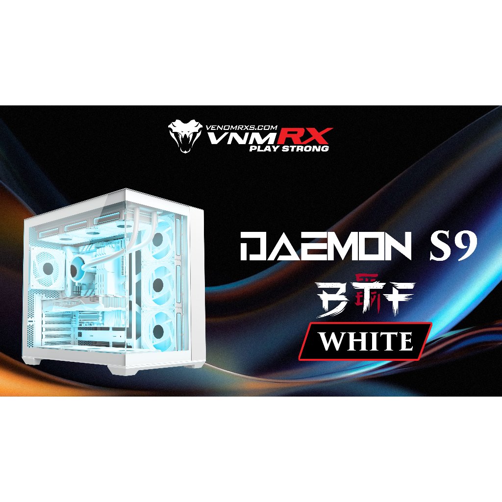 Casing VenomRX Daemon Continental S9 BTF Tempered Glass ATX - Pengganti Daemon S7