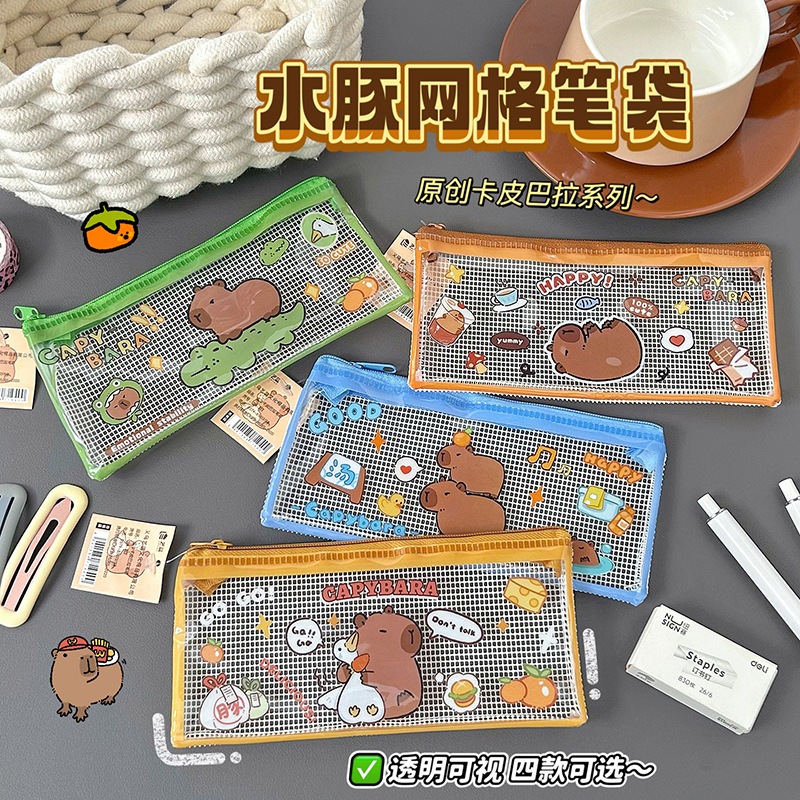 

KOTAK PENSIL PENCIL CASE TRANSPARAN MOTIF CAPYBARA KAPIBARA BACK TO SCHOOL