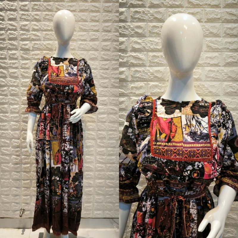 GAMIS MODEL THAILAND/BAJU PANJANG THAILAND CEWE RAYON TWILL/BAJU STYLE THAILAND LIS DADA MERAH/By NF