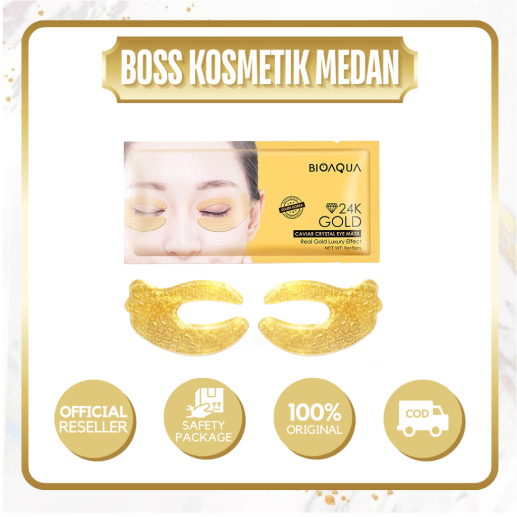 [BPOM] ECERAN Bioaqua x Unny Eye Mask 24k Gold Caviar Crystal Eye Mask