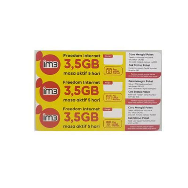 Voucher 3,5 GB IM3 Indosat Isi 4 GB Murah