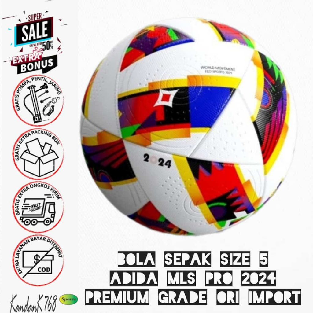 ADIDAS Bola Sepak Size 5 Model Press Premium Grade Import Bola Kaki ADIDAS MLS PRO 2024