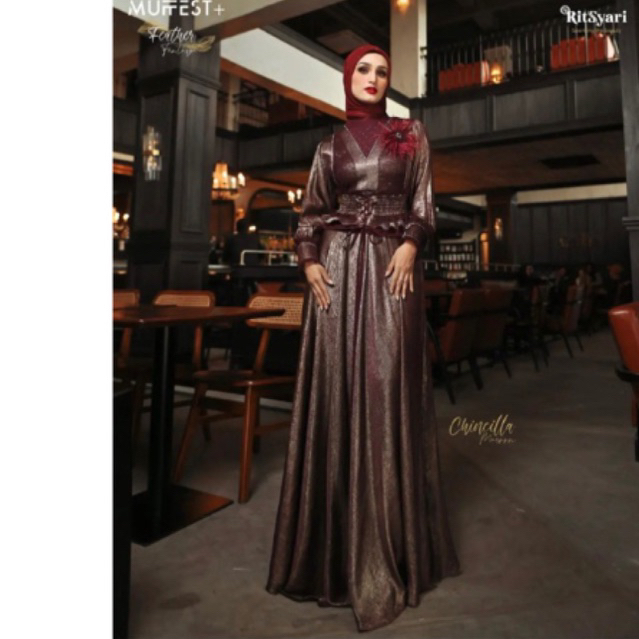 Gamis syari brand Ritz syari set sracf