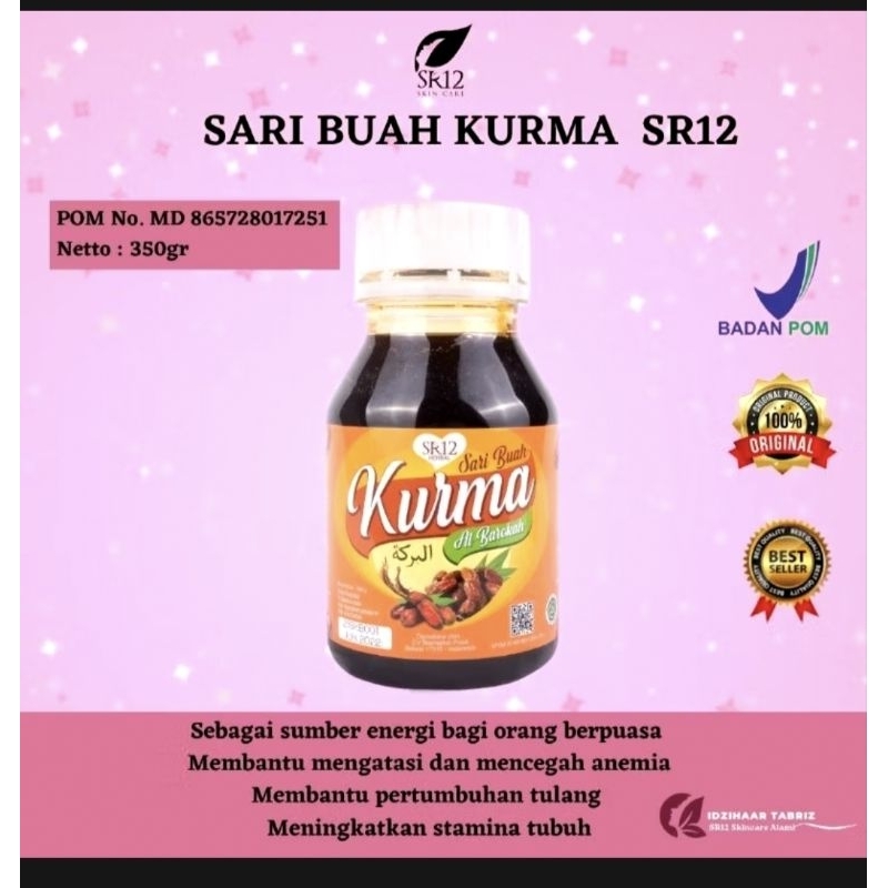 

Sari Buah Kurma SR12 ,Kualitas Premium Meningkatkan Stamina Tanpa Gula Dan Masih Banyak Manfaat