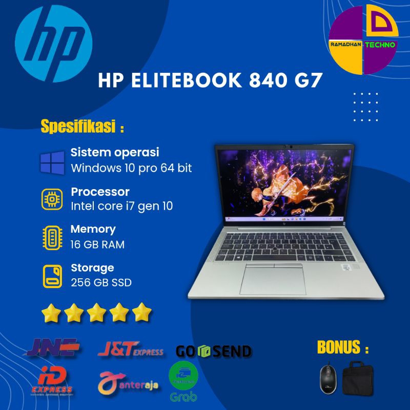 Laptop HP 840 G7 Core i7 Gen 10 - RAM 8GB / SSD 256 GB SCOND