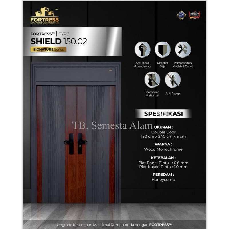 Pintu Baja Fortress SHIELD 150x240 Pintu Double Kupu