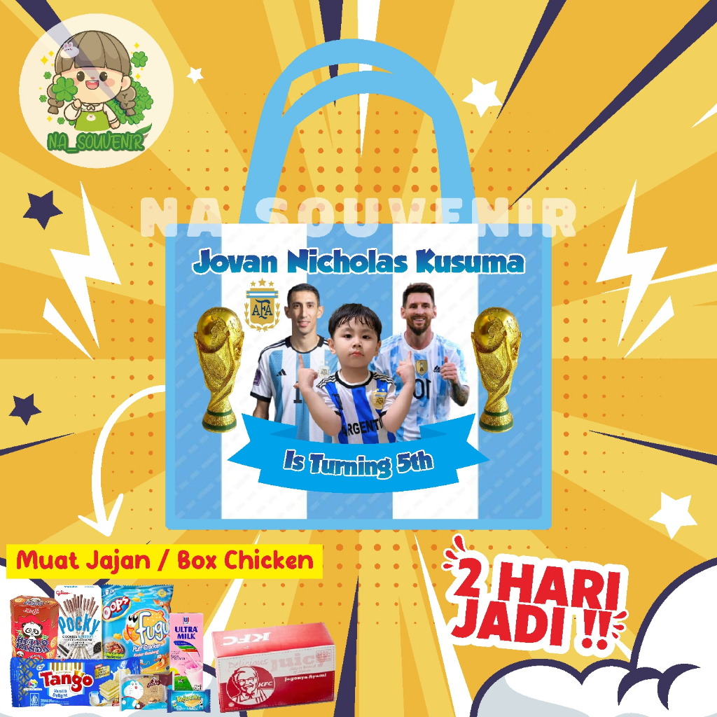 

Tas Ultah Terlaris/Goodie bag ultah/Tas ulang tahun/Tas Ultah tema Soccer/Tema Bola