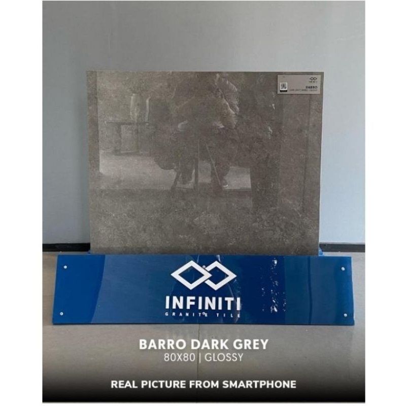 Granit Infiniti Barro Dark Grey 80x80 Glosy